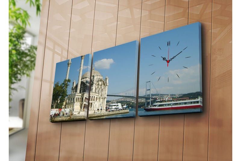 Koristeellinen Canvas Seinäkello (3 kpl) - Sisustustuotteet - Seinäkoristeet - Kellot