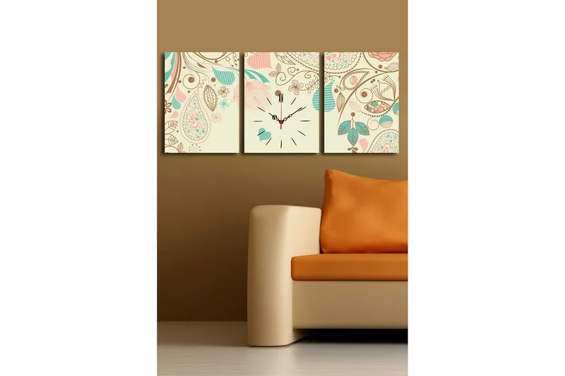 Koristeellinen Canvas Seinäkello (3 kpl) - Sisustustuotteet - Seinäkoristeet - Kellot