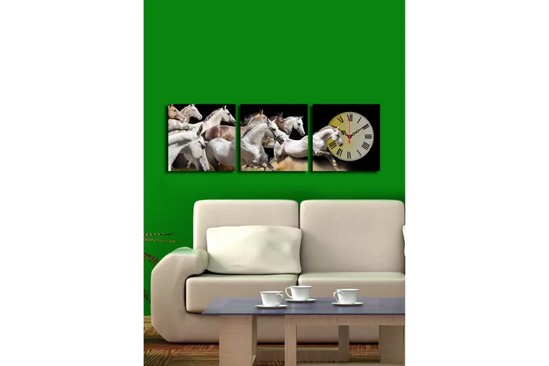 Koristeellinen Canvas Seinäkello (3 kpl) - Sisustustuotteet - Seinäkoristeet - Kellot