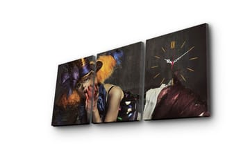 Koristeellinen Canvas Seinäkello (3 kpl) - Sisustustuotteet - Seinäkoristeet - Kellot