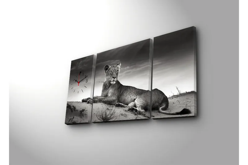 Koristeellinen Canvas Seinäkello (3 kpl) - Sisustustuotteet - Seinäkoristeet - Kellot