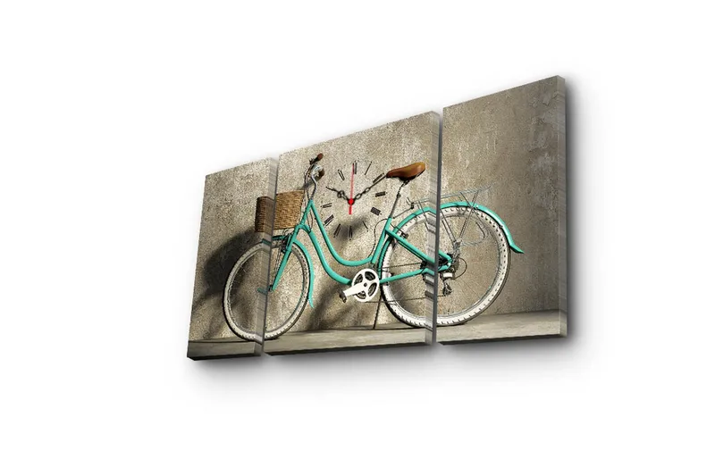 Koristeellinen Canvas Seinäkello (3 kpl) - Sisustustuotteet - Seinäkoristeet - Kellot