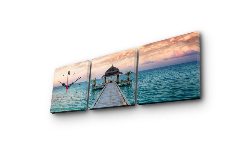 Koristeellinen Canvas Seinäkello (3 kpl) - Sisustustuotteet - Seinäkoristeet - Kellot