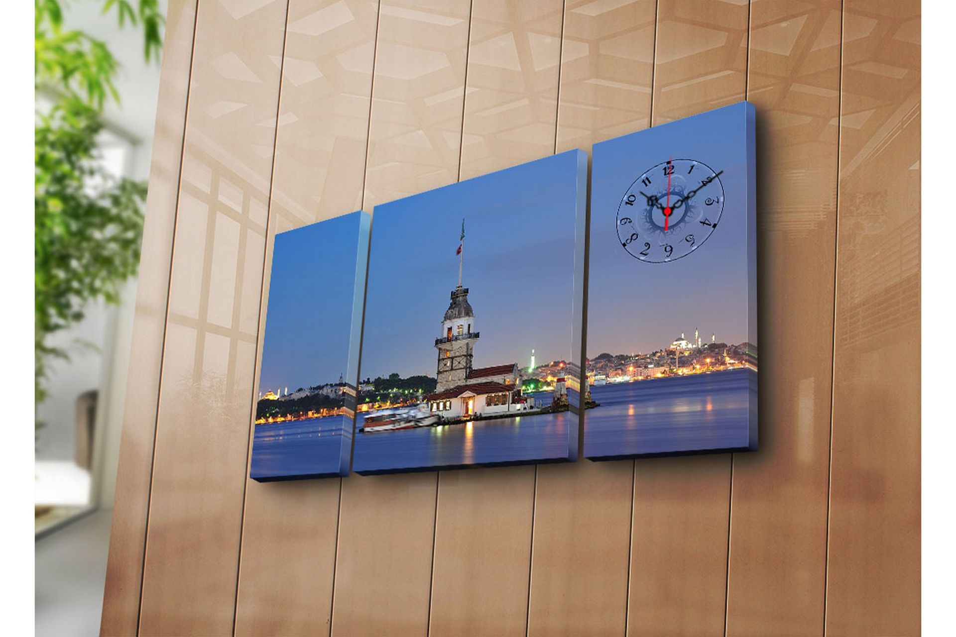 Koristeellinen Canvas Seinäkello (3 kpl) - Sisustustuotteet - Seinäkoristeet - Kellot