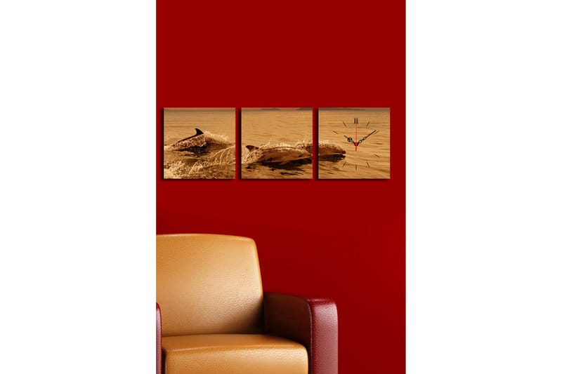 Koristeellinen Canvas Seinäkello (3 kpl) - Sisustustuotteet - Seinäkoristeet - Kellot