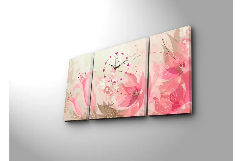 Koristeellinen Canvas Seinäkello (3 kpl) - Sisustustuotteet - Seinäkoristeet - Kellot