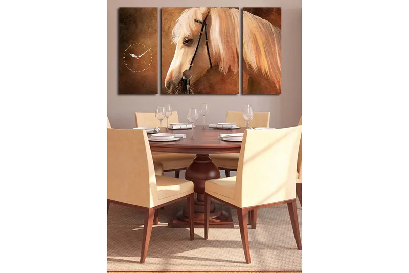 Koristeellinen Canvas Seinäkello (3 kpl) - Sisustustuotteet - Seinäkoristeet - Kellot