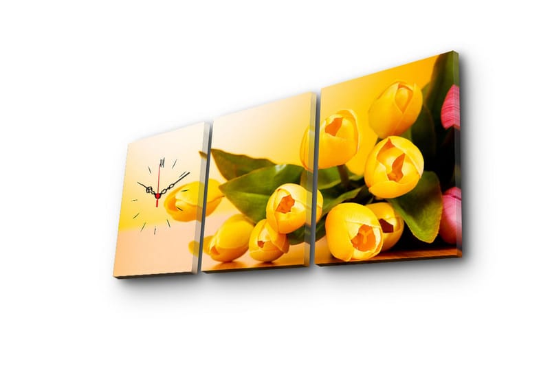 Koristeellinen Canvas Seinäkello (3 kpl) - Sisustustuotteet - Seinäkoristeet - Kellot