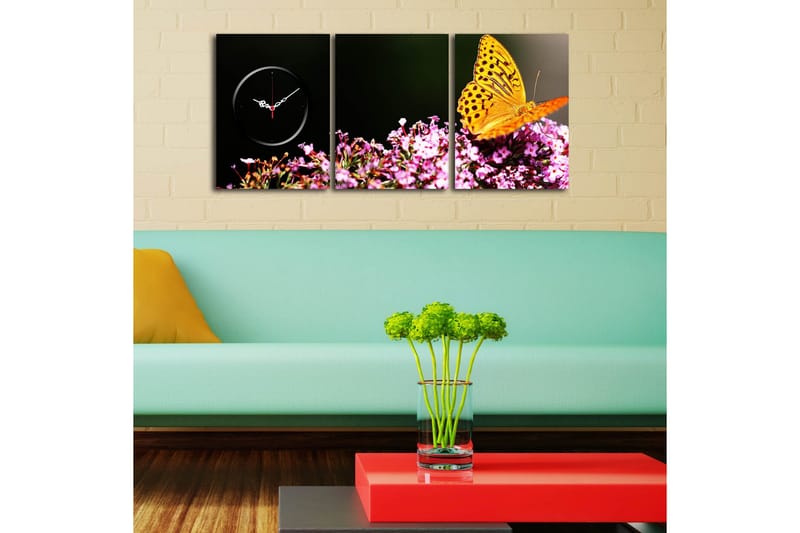 Koristeellinen Canvas Seinäkello (3 kpl) - Sisustustuotteet - Seinäkoristeet - Kellot