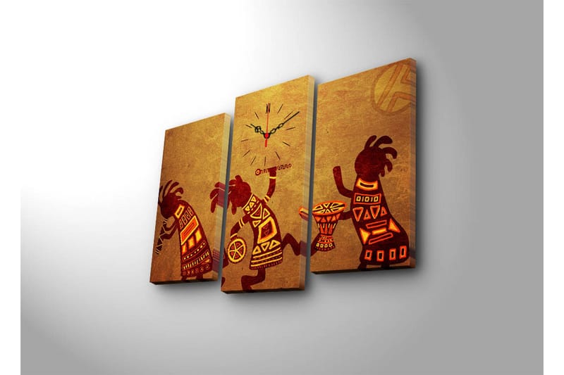 Koristeellinen Canvas Seinäkello (3 kpl) - Sisustustuotteet - Seinäkoristeet - Kellot