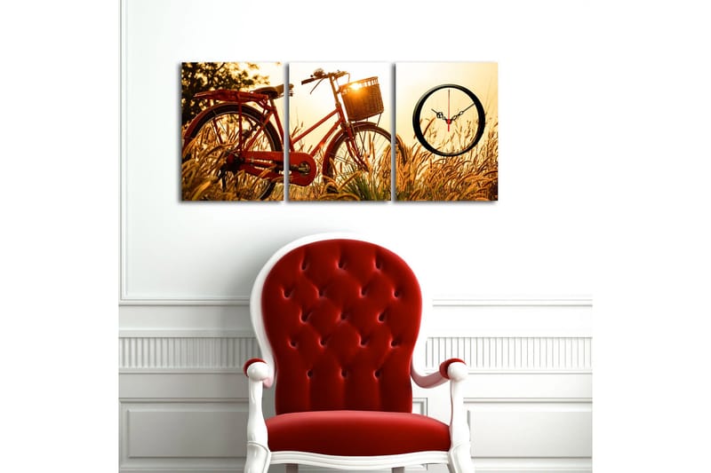 Koristeellinen Canvas Seinäkello (3 kpl) - Sisustustuotteet - Seinäkoristeet - Kellot