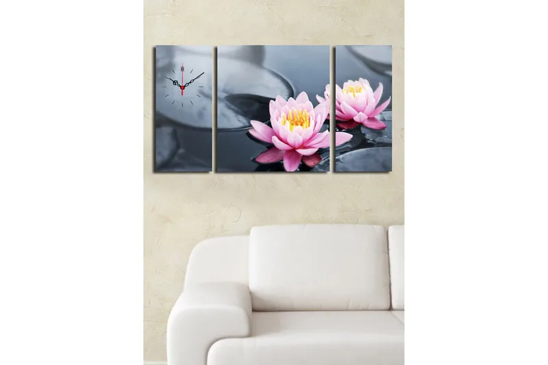 Koristeellinen Canvas Seinäkello (3 kpl) - Sisustustuotteet - Seinäkoristeet - Kellot