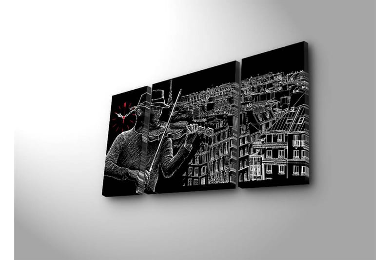 Koristeellinen Canvas Seinäkello (3 kpl) - Sisustustuotteet - Seinäkoristeet - Kellot