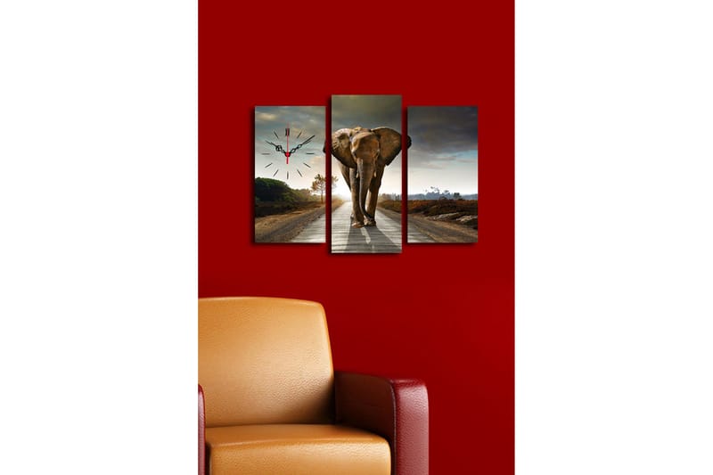 Koristeellinen Canvas Seinäkello (3 kpl) - Sisustustuotteet - Seinäkoristeet - Kellot