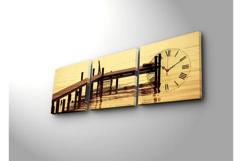 Koristeellinen Canvas Seinäkello (3 kpl) - Sisustustuotteet - Seinäkoristeet - Kellot