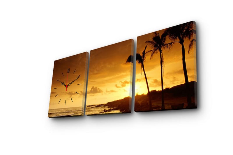 Koristeellinen Canvas Seinäkello (3 kpl) - Sisustustuotteet - Seinäkoristeet - Kellot