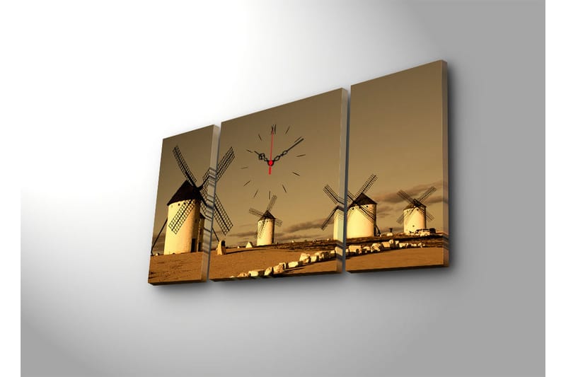 Koristeellinen Canvas Seinäkello (3 kpl) - Sisustustuotteet - Seinäkoristeet - Kellot