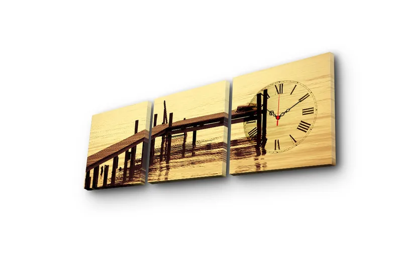 Koristeellinen Canvas Seinäkello (3 kpl) - Sisustustuotteet - Seinäkoristeet - Kellot