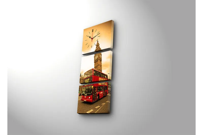 Koristeellinen Canvas Seinäkello (3 kpl) - Sisustustuotteet - Seinäkoristeet - Kellot