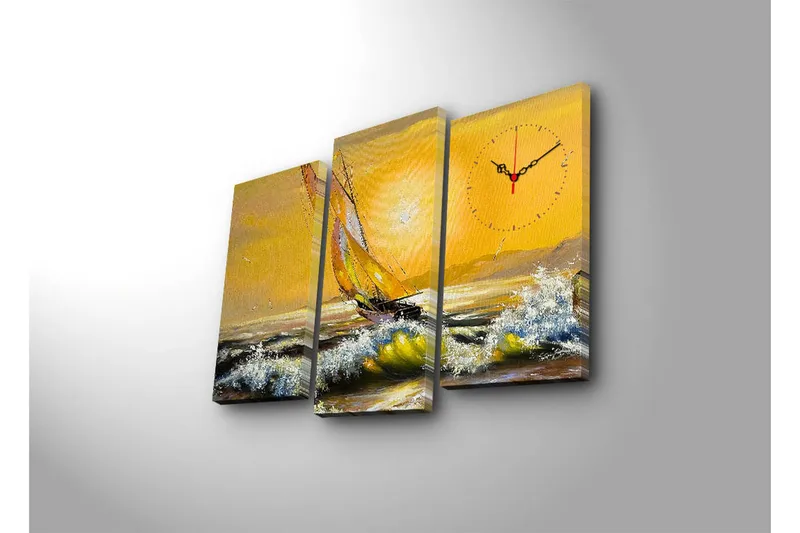 Koristeellinen Canvas Seinäkello (3 kpl) - Sisustustuotteet - Seinäkoristeet - Kellot