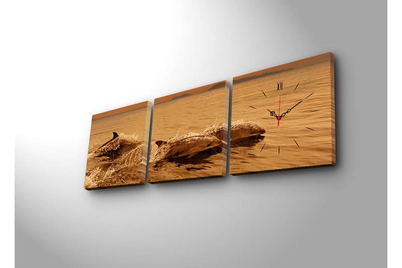 Koristeellinen Canvas Seinäkello (3 kpl) - Sisustustuotteet - Seinäkoristeet - Kellot