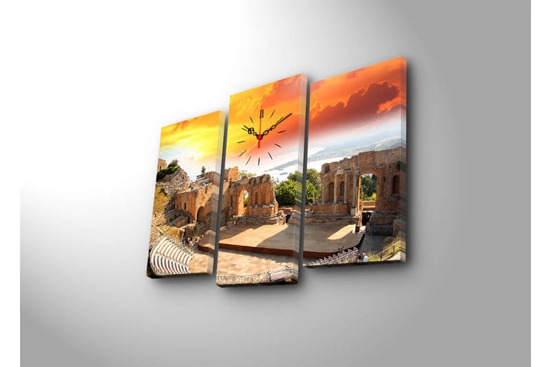 Koristeellinen Canvas Seinäkello (3 kpl) - Sisustustuotteet - Seinäkoristeet - Kellot