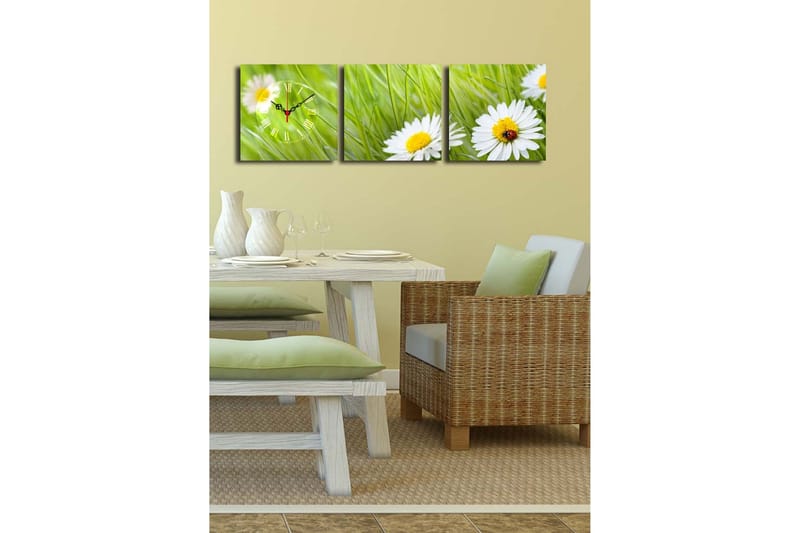 Koristeellinen Canvas Seinäkello (3 kpl) - Sisustustuotteet - Seinäkoristeet - Kellot