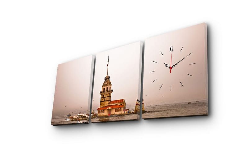 Koristeellinen Canvas Seinäkello (3 kpl) - Sisustustuotteet - Seinäkoristeet - Kellot