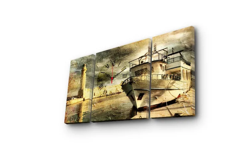 Koristeellinen Canvas Seinäkello (3 kpl) - Sisustustuotteet - Seinäkoristeet - Kellot