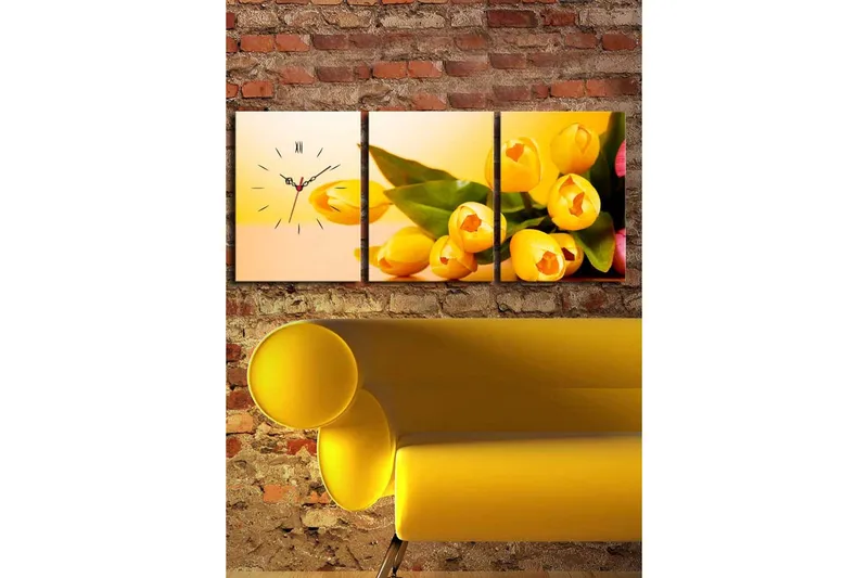 Koristeellinen Canvas Seinäkello (3 kpl) - Sisustustuotteet - Seinäkoristeet - Kellot