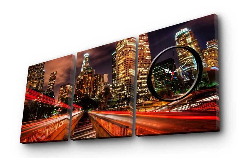 Koristeellinen Canvas Seinäkello (3 kpl) - Sisustustuotteet - Seinäkoristeet - Kellot