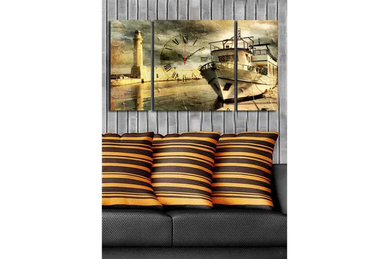 Koristeellinen Canvas Seinäkello (3 kpl) - Sisustustuotteet - Seinäkoristeet - Kellot