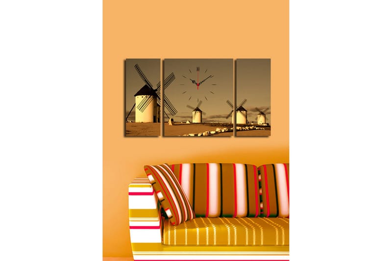 Koristeellinen Canvas Seinäkello (3 kpl) - Sisustustuotteet - Seinäkoristeet - Kellot