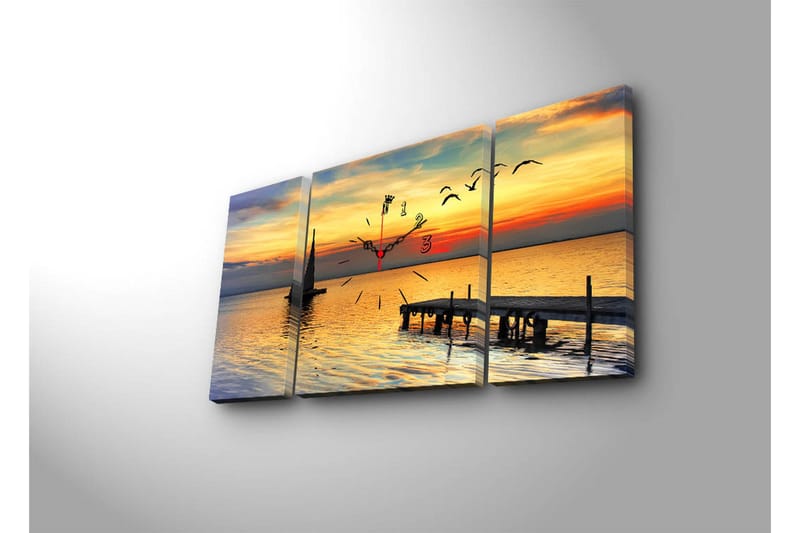 Koristeellinen Canvas Seinäkello (3 kpl) - Sisustustuotteet - Seinäkoristeet - Kellot