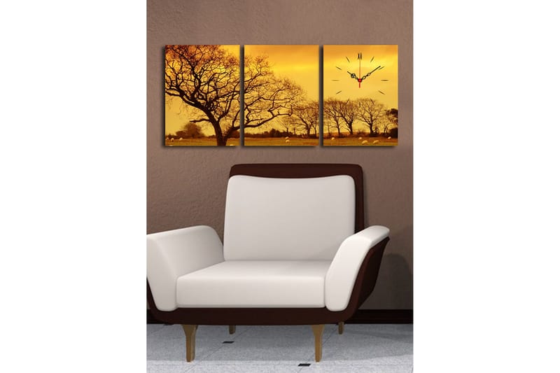 Koristeellinen Canvas Seinäkello (3 kpl) - Sisustustuotteet - Seinäkoristeet - Kellot