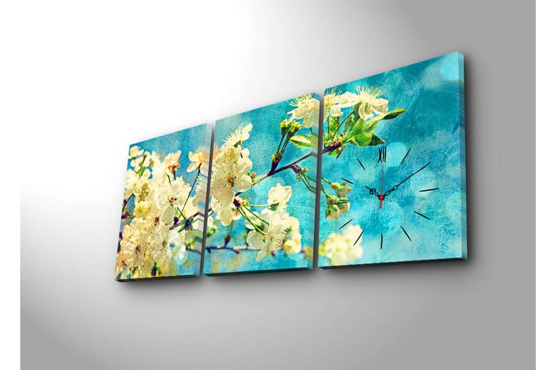 Koristeellinen Canvas Seinäkello (3 kpl) - Sisustustuotteet - Seinäkoristeet - Kellot