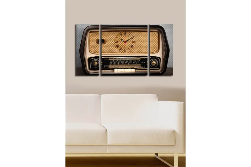 Koristeellinen Canvas Seinäkello (3 kpl) - Sisustustuotteet - Seinäkoristeet - Kellot