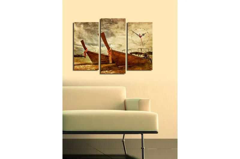 Koristeellinen Canvas Seinäkello (3 kpl) - Sisustustuotteet - Seinäkoristeet - Kellot