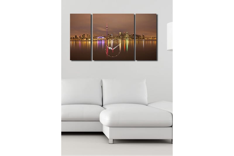 Koristeellinen Canvas Seinäkello (3 kpl) - Sisustustuotteet - Seinäkoristeet - Kellot