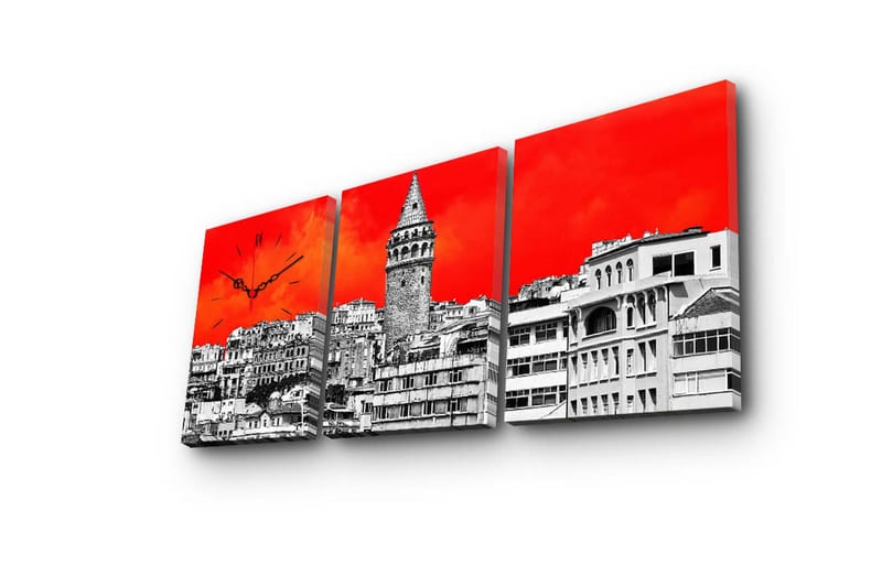 Koristeellinen Canvas Seinäkello (3 kpl) - Sisustustuotteet - Seinäkoristeet - Kellot