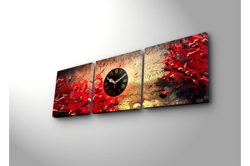 Koristeellinen Canvas Seinäkello (3 kpl) - Sisustustuotteet - Seinäkoristeet - Kellot