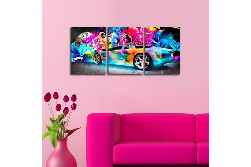 Koristeellinen Canvas Seinäkello (3 kpl) - Sisustustuotteet - Seinäkoristeet - Kellot