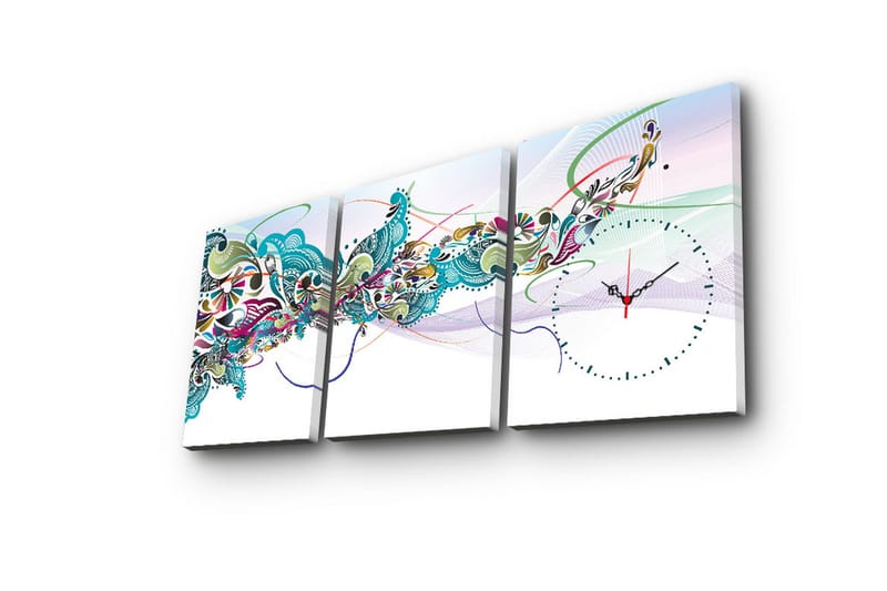 Koristeellinen Canvas Seinäkello (3 kpl) - Sisustustuotteet - Seinäkoristeet - Kellot