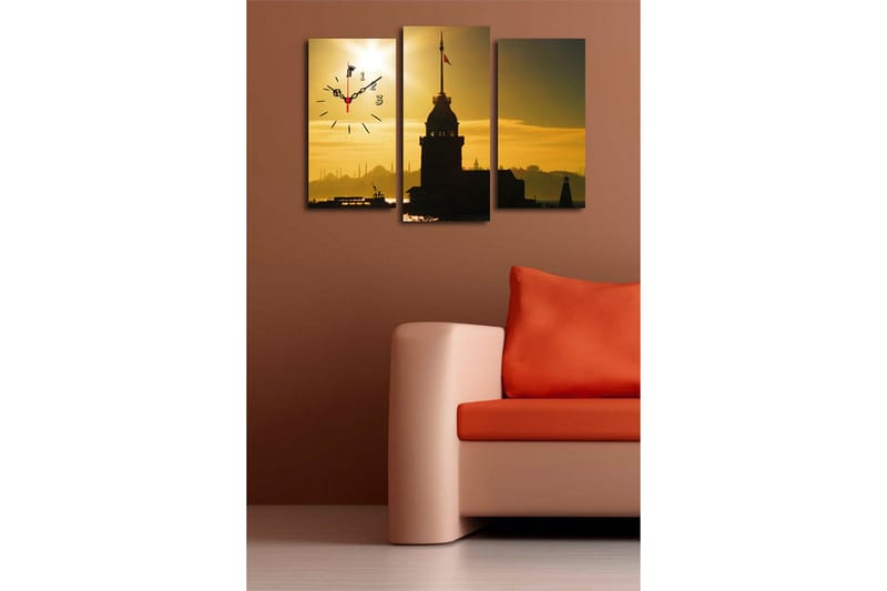 Koristeellinen Canvas Seinäkello (3 kpl) - Sisustustuotteet - Seinäkoristeet - Kellot