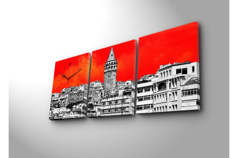 Koristeellinen Canvas Seinäkello (3 kpl) - Sisustustuotteet - Seinäkoristeet - Kellot