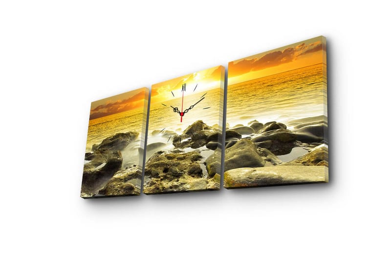 Koristeellinen Canvas Seinäkello (3 kpl) - Sisustustuotteet - Seinäkoristeet - Kellot