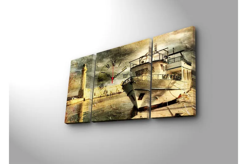 Koristeellinen Canvas Seinäkello (3 kpl) - Sisustustuotteet - Seinäkoristeet - Kellot