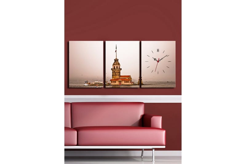 Koristeellinen Canvas Seinäkello (3 kpl) - Sisustustuotteet - Seinäkoristeet - Kellot