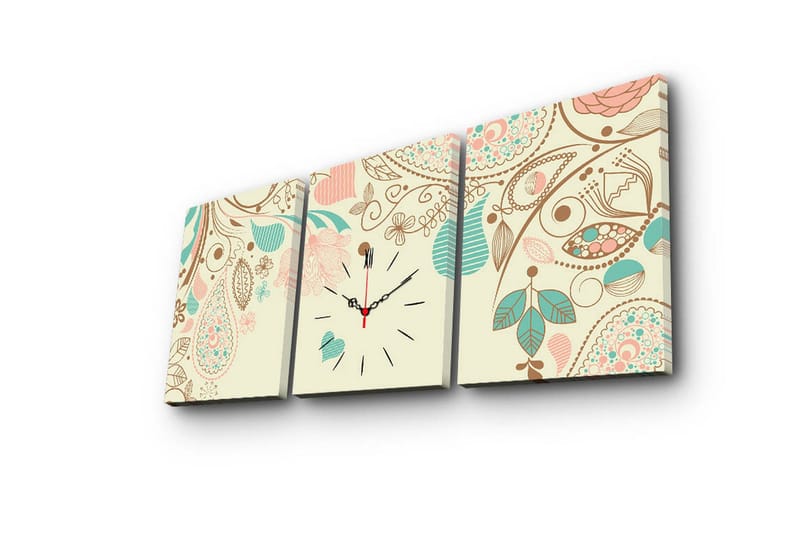 Koristeellinen Canvas Seinäkello (3 kpl) - Sisustustuotteet - Seinäkoristeet - Kellot