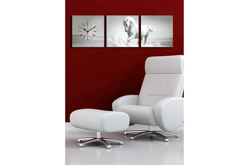 Koristeellinen Canvas Seinäkello (3 kpl) - Sisustustuotteet - Seinäkoristeet - Kellot